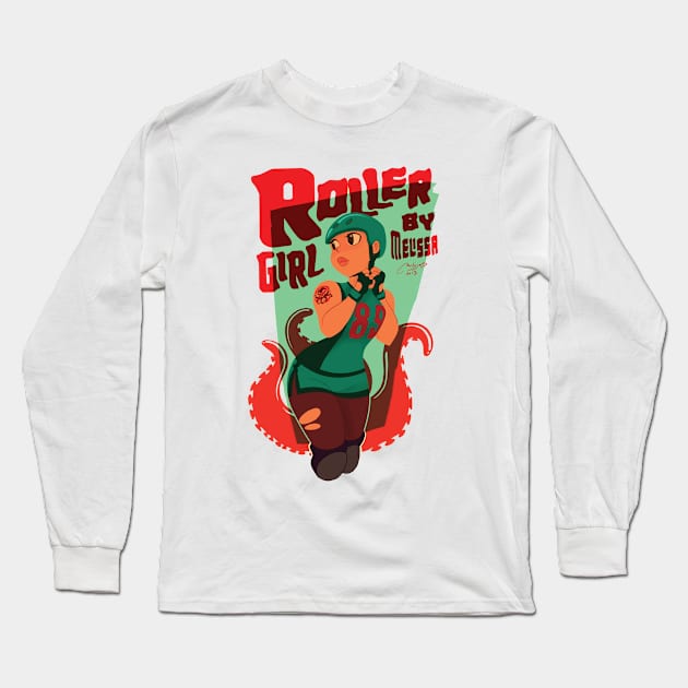 roller girl Long Sleeve T-Shirt by melivillosa